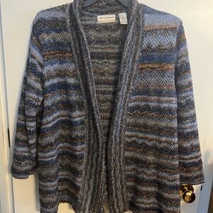 Alfred Donner striped open front cardigan women’s plus size 2X good condition